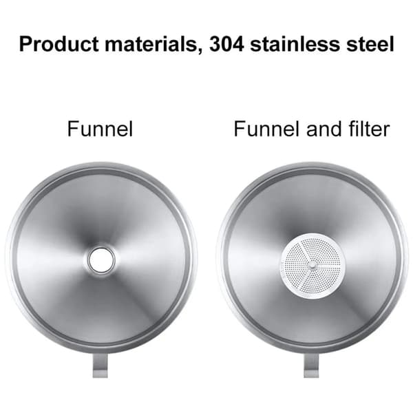 15 cm trakt i rustfritt stål med håndtak 5.9 Inch Stainless