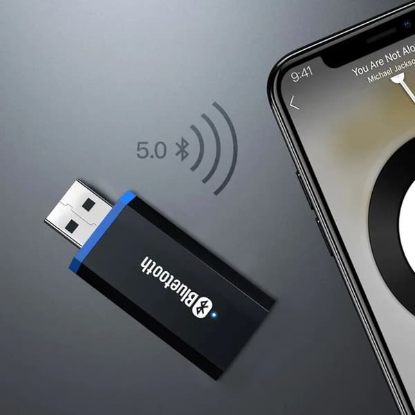 Bluetooth 5.0 trådløs adapter 3,5 mm AUX-kabel 2-i-1 sender mottaker for PC TV bil USB hodetelefoner TX Windows