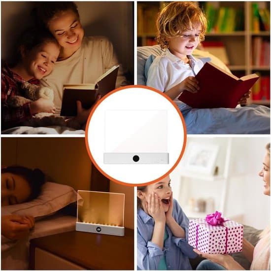 Flat boklys, LED leselampe for seng, øyebeskyttelse, dimming og timer, hvit Platte boeklamp, bedboek