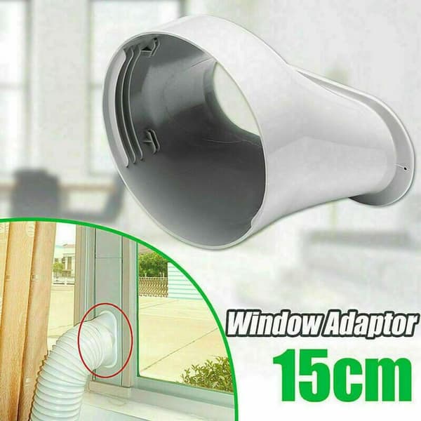 15 cm bærbar AC PVC eksosslangeadapter hvit vindusplate 1 stk