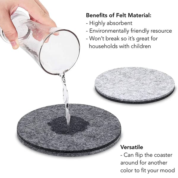 Filtbrikker 12 stk. med holder 10x10x0,5 cm Grå Absorberende Varmeisolering