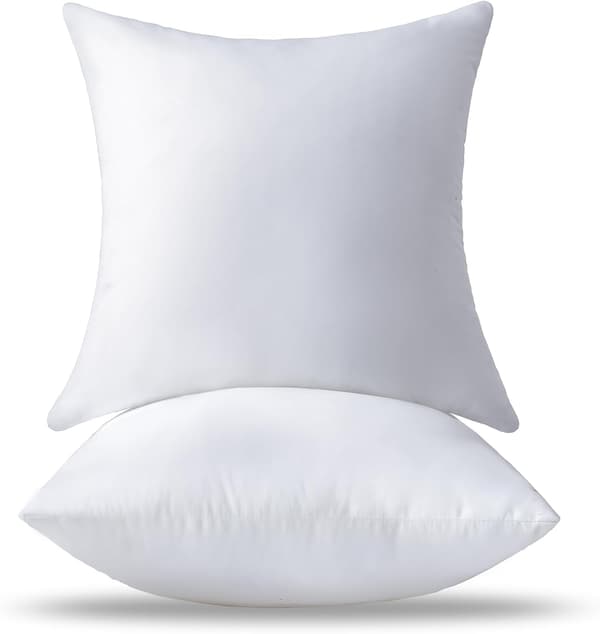 Sett med 2 hvite putefyll på 45 x 45 cm for sofa og dekorative puter Set of 2