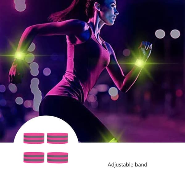 Reflekterande Slap Armband 4-pack Snap Fit Nattlöpning Cykel Hög Synlighet Band