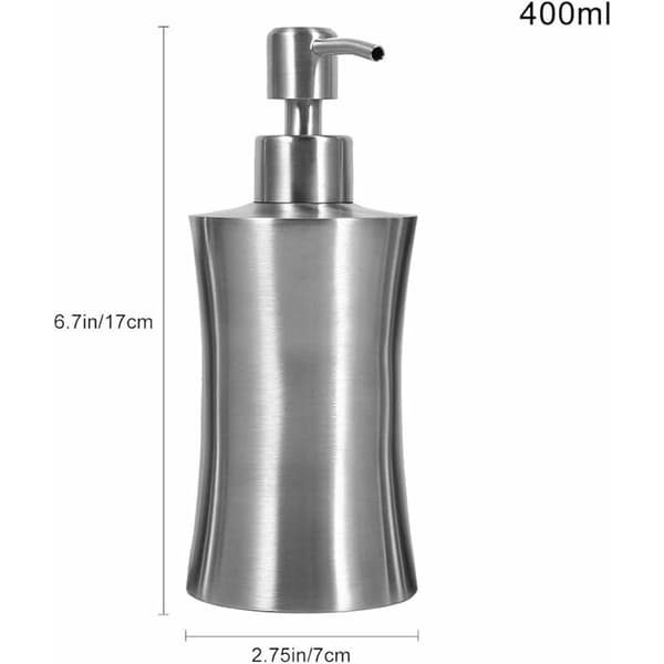 Børstet sølv 304 bordplade sæbedispenser 400 ml taljetromle børstet pumpeflaske 1 stk
