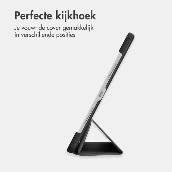 Svart trefaldigt surfplattefodral, kompatibelt med Samsung Galaxy Tab A9 Plus