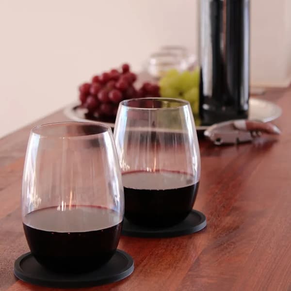 Silikone Coasters 8-pak Runde Skridsikre Sorte Kaffe Te Glasflaske Hjem