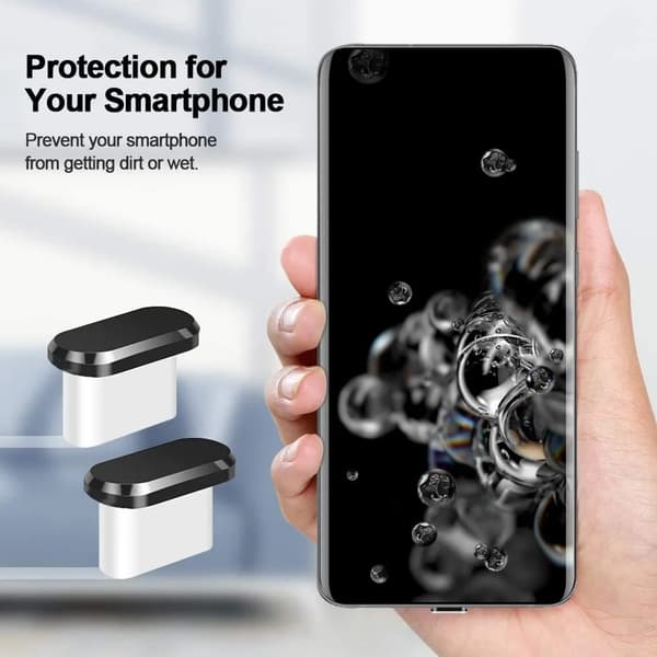 Type-C Støvplugger 2-pakning Aluminium Silikon Kompatibel med USB-C Smarttelefoner