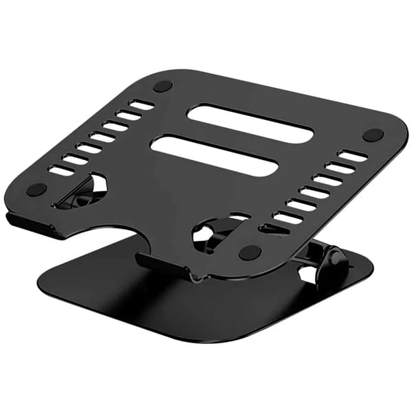 Justerbart Laptopstativ Sort Aluminium 360 Roterbart Kompatibelt Op til 16 Tommer Laptops