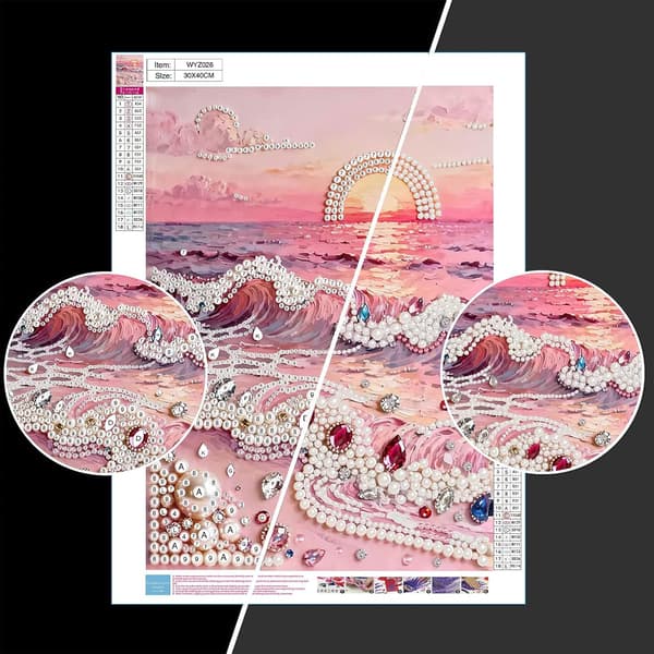 Beach Sunset Perle Diamond Art Sæt 12 x 16 tommer DIY-maleri til voksne Gemozaic 成人海滩珍珠艺术套装,珍珠钻石艺术,3