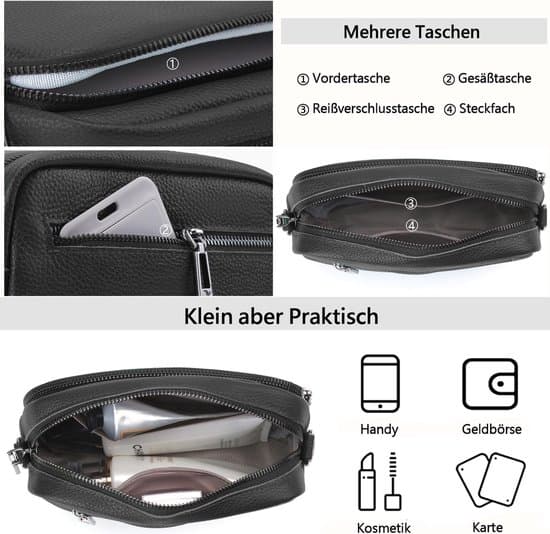 Sort Crossbody Skuldertaske til Kvinder i PU Læder