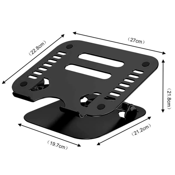 Justerbart Laptopstativ Sort Aluminium 360 Roterbart Kompatibelt Op til 16 Tommer Laptops