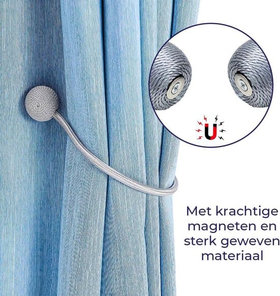 2-pakning magnetiske gardinholdere, off-white