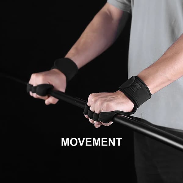 Gymhandskar Handledsstöd Svart Storlek M Polyester Silikongrepp Tyngdlyftning