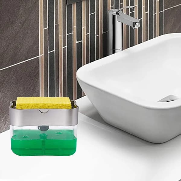 Diskbänkstvålpump med svamphållare Sink Soap Dispenser