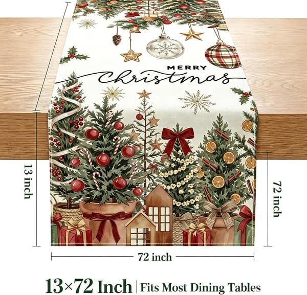 Julbordslöpare 13×72 tum Christmas Table Runner