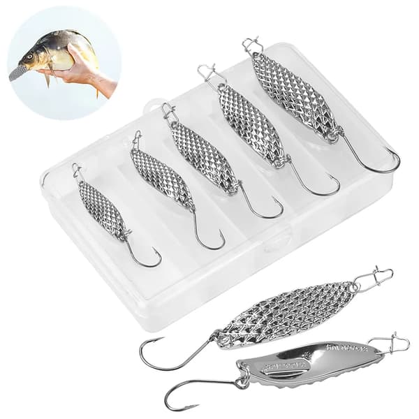 Fiskedrag i metall, igel-stil, 1 set, guld/silver sked, 3-5 cm hullingförsedd krok