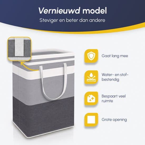 2-pack hopfällbar tvättkorg, 75L, vattenavvisande