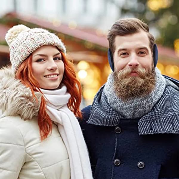 Unisex klassiska öronmuffar i lammull (cyan)