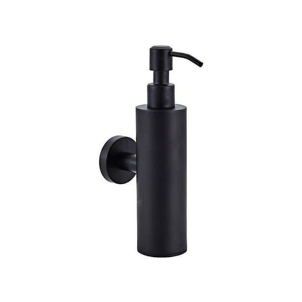 Sort rund vægmonteret sæbedispenser i rustfrit stål 200 ml cylinder tryk shampoo flaske 1 stk.