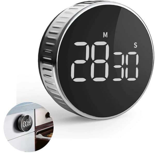 Digital kjøkkentimer med magnetisk holder, LCD-skjerm, koketimer, ideell for matlaging, baking, studier, etc.