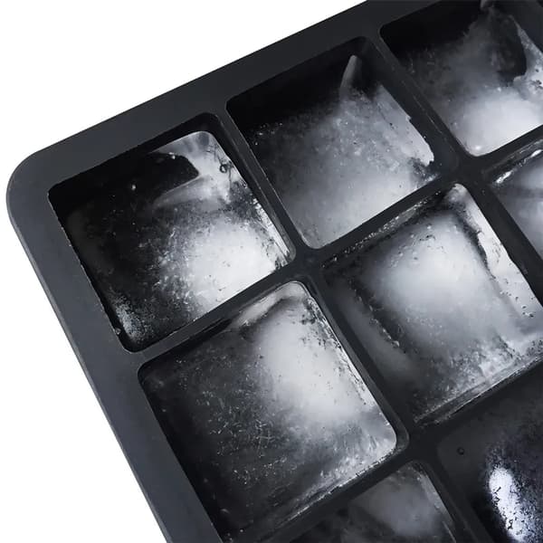 Silikone isterningebakker 3-pak sort med låg til is, chokolade, babymad