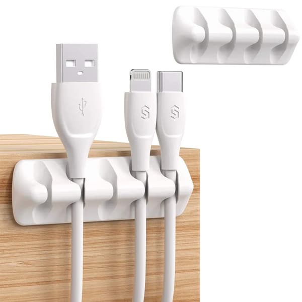 5 stk. multifunktionelt kabelstyringssæt til skrivebord, strømkabel, USB-opladerkabel, lydkabel osv.