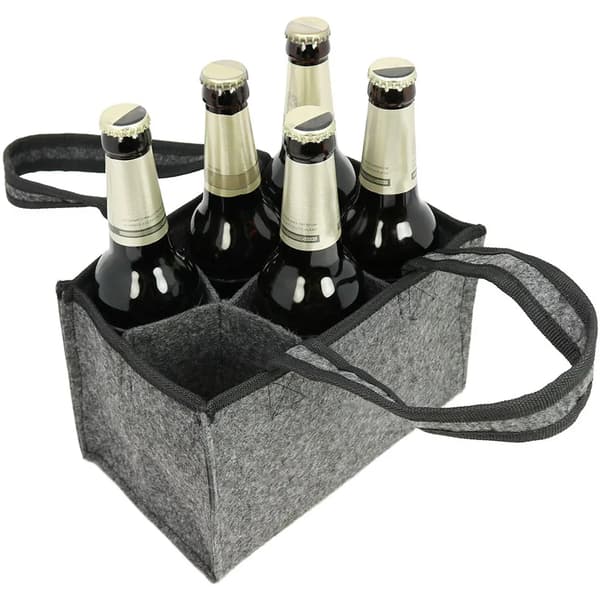 Filt 6-flaskors bärväska 1 st 0,5L flaskor 24x15x15cm Grå Vikbar