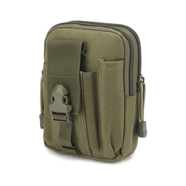 2-pack Taktiska Midjeväskor Utomhus Vandring Camping Bältesväskor Svart Armégrön 17.5x11x6 cm