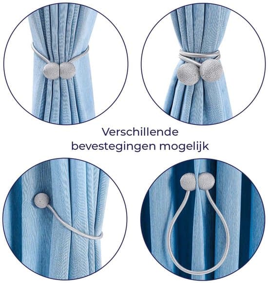 2-pak magnetiske gardinholdere, råhvid