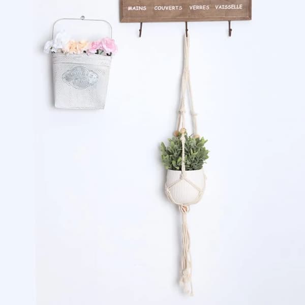 Makrame Ophæng til Planter Indendørs Udendørs Indretning Passer til Potter Op til 23 cm
