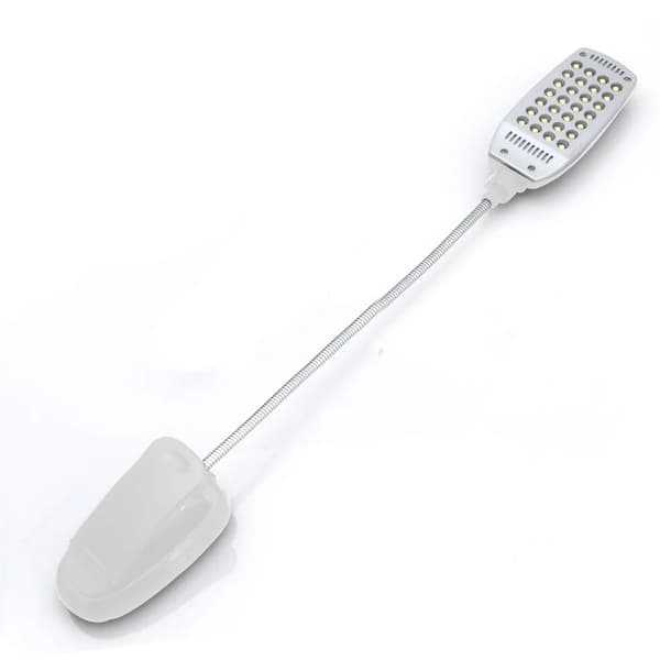 Genopladelig USB-klemme læselampe 3 lysstyrker LED svanehals skrivebords sengelampe
