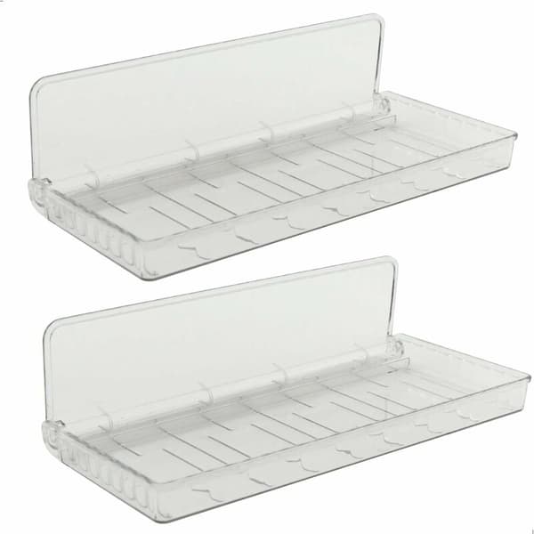 Väggfällbar Displayhylla Stor Transparent 2-pack Plast 23.5x10x6.7cm