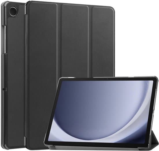 Sort trefoldigt tabletcover, kompatibelt med Samsung Galaxy Tab A9 Plus