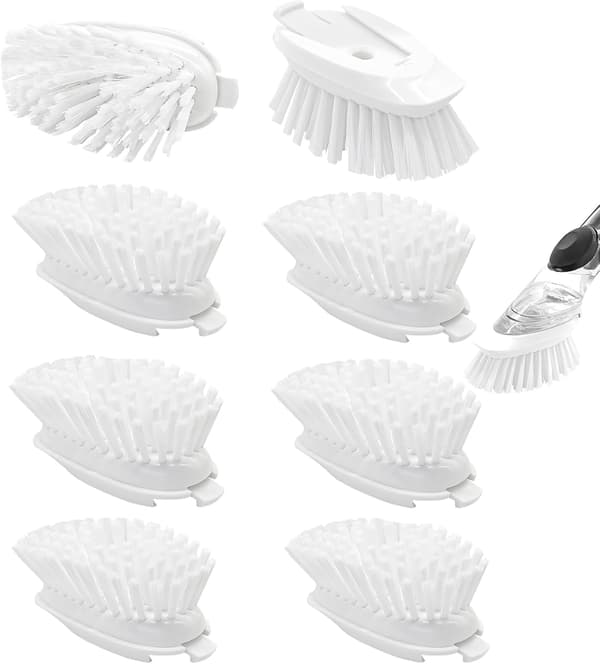 Hvite 6-paknings erstatningsbørstehoder 6 Pack Dish
