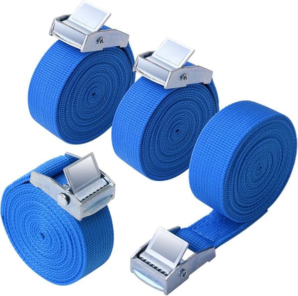 4 stycken blåa 2m x 2,5cm lastremmar blauw 4 stuks -