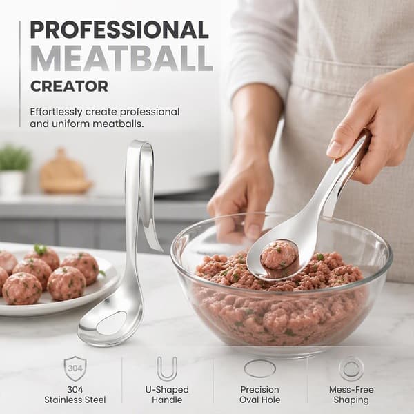 Frikadelleformerske i rustfrit stål, manuelt madformningsværktøj, stil 1 Creative Meatball Tool,