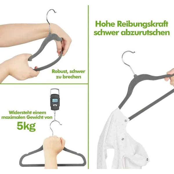 Sammet Barnhängare Vit 20-pack
