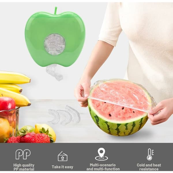 Matförvaringslåda med plastfolie, plastfoliebehållare, elastiska matlock, plastfolielåda
