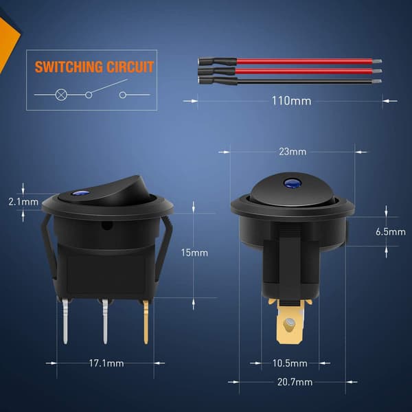 16 kpl LED-keinukytkin 12V 20A ON-OFF-ohjaus 16 pcs