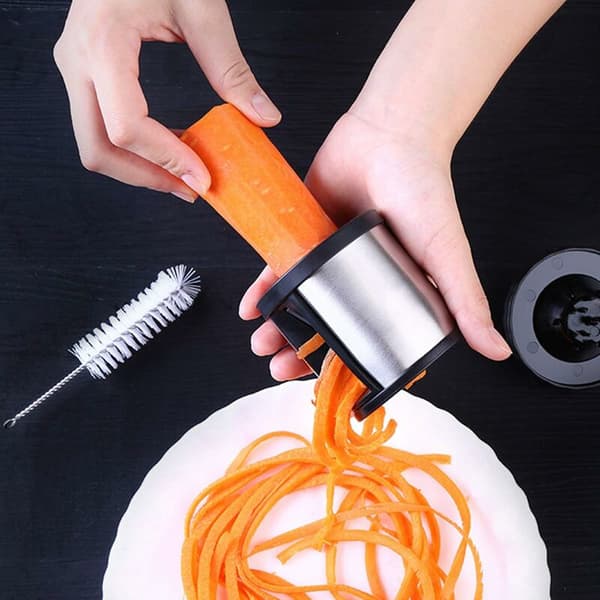 Grøntsagsspiralizer i 304 rustfrit stål med 2 blade, sort, 1 stk.