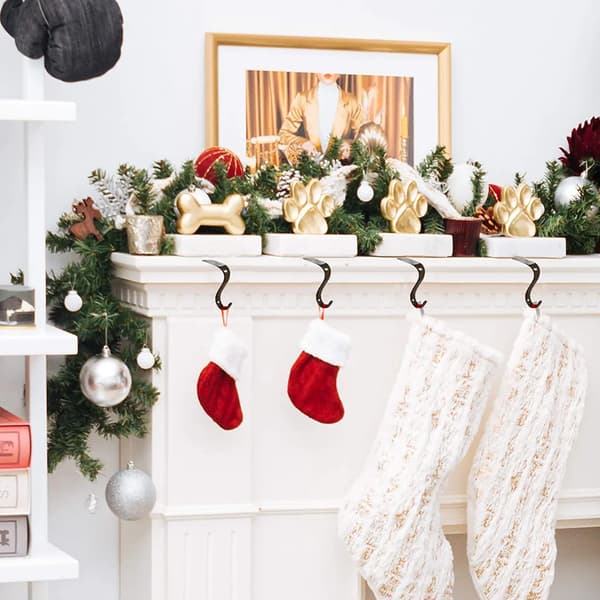 Julestrømpeholdere i metal (sort, 4-pak) Christmas Stocking Holders