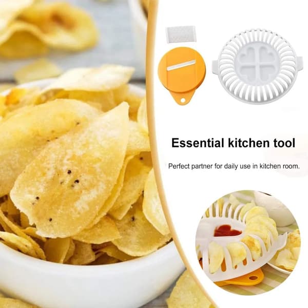 Mikrovågsugn Chip Maker Set Skivare Ställ Potatis Äpple Grönsakschips Köksredskap