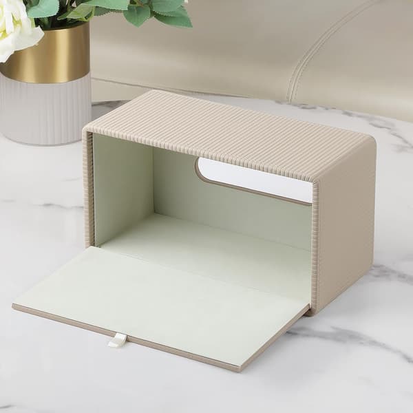 1 stk. læder tissueboks Beige 1 stuk -