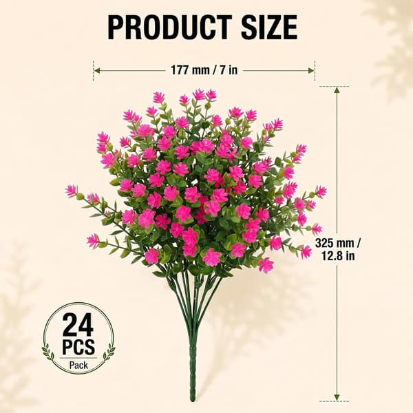24 Buntar Konstgjorda Kameliablommor Utomhus Rosa 24 Bundles Artificial