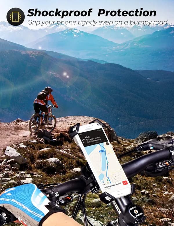 Cykeltelefonholder Rustfri Klemme 360 Roterbar til 4-7 Tommer Smartphones