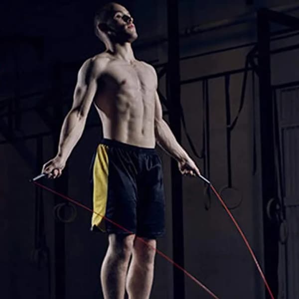 Viktat hopprep justerbara vikter kullagergrepp boxning MMA HIIT grå