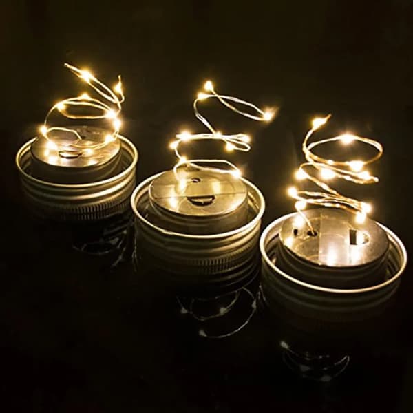 Solar LED-krukkelåg 3-pak Mason Jar Solar