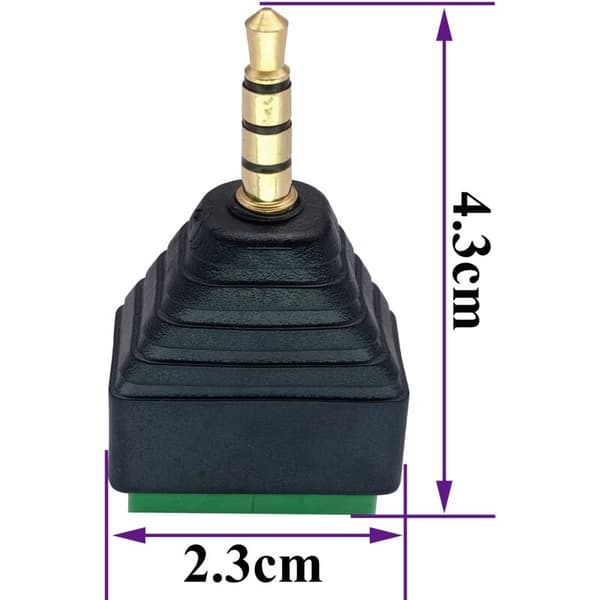 5 stk. 3,5 mm TRRS skrueterminaladaptere han til 4-benet loddefri stereo lydkonverter