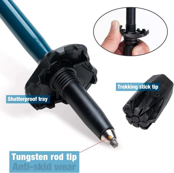 Sammenleggbar turstav Lett justerbar karbon aluminium turstav for reise
