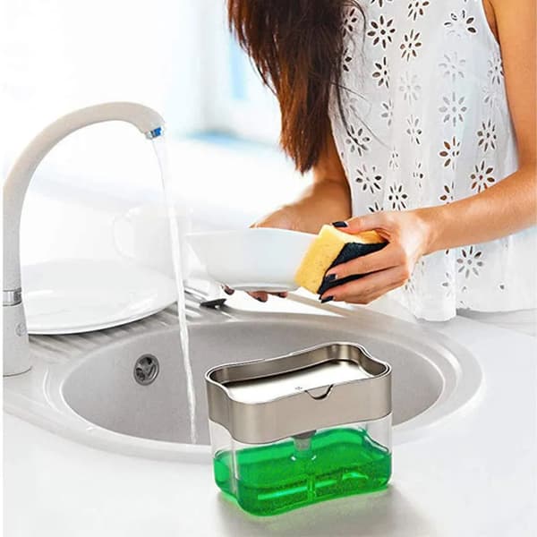 Diskbänkstvålpump med svamphållare Sink Soap Dispenser